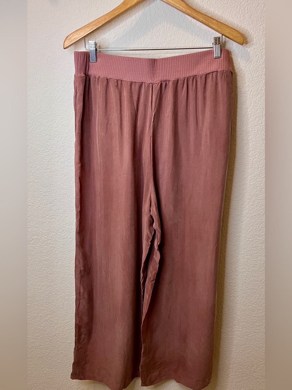 Amour Vert NWT Salice Mixed Cupro Wide Leg Pants Quartz Size XL - Picture 11 of 12